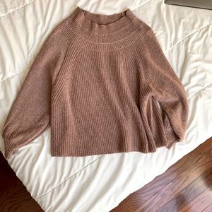 Mockneck pink sweater